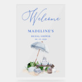 Coastal Beach Picnic Vrijgezellenfeest Welkom Acryl Bord (Voorkant)