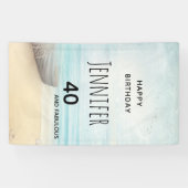 Coastal Beach Scene 40e verjaardag Spandoek (Horizontaal)