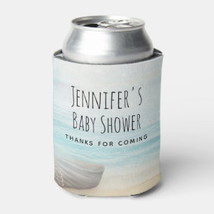 Coastal Beach Scene met Gevist Boot Baby shower Blikjeskoeler