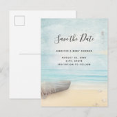 Coastal Beach Scene Save the Date Uitnodiging Briefkaart (Voorkant / Achterkant)