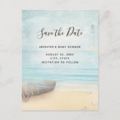Coastal Beach Scene Save the Date Uitnodiging Briefkaart (Voorkant)