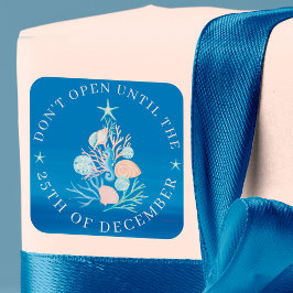 Coastal Beach Seashell gaat pas open met Kerstmis Ronde Sticker