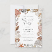 Coastal Beach Seashell Retirement Party Kaart (Voorkant)