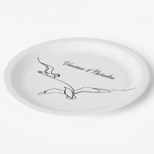 Coastal Beach Summer Vacation Wedding Engagement Papieren Bordje (Gekanteld)