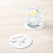 Coastal Beach Summer Vacation Wedding Engagement Ronde Kartonnen Onderzetter (Insitu)