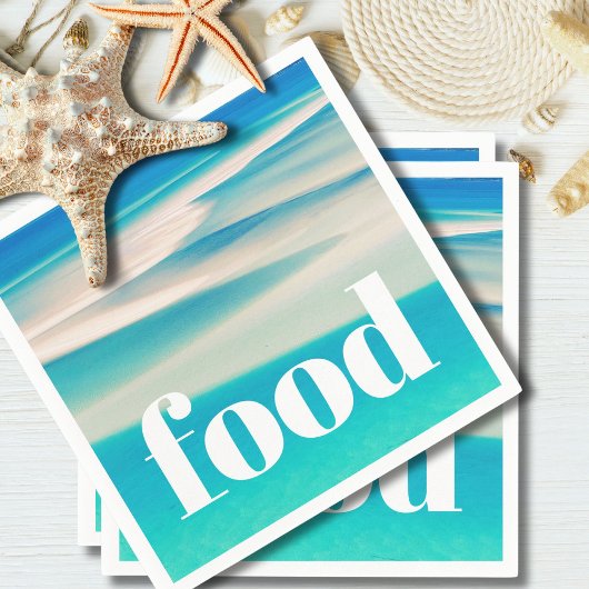 Coastal Beach Theme Ocean Blue Party Decor Servet