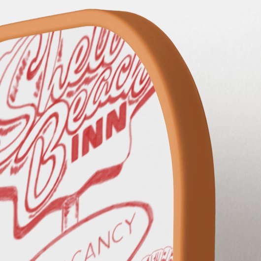 Coastal Beach Town Toile - Nautisch Seaside Patter Pickleball Paddle (Links Detail)