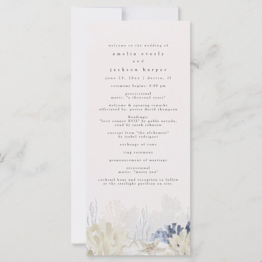 Coastal Beach Trouwceremonie Orde der Gebeurteniss (Voorkant)