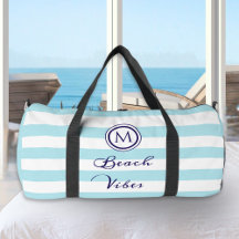 Coastal Beach Vibe Nautische Strepen Monogrammed