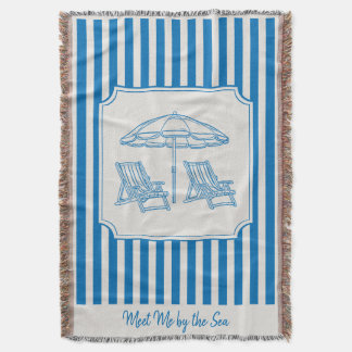 Coastal Beach Vibes Blue Stripes Deken