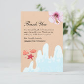 Coastal Beach Vrijgezellenfeest Bedankkaart (Staand voorkant)