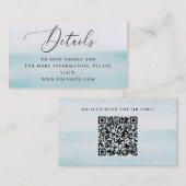 Coastal Beach Wedding Details. Watercolor Nautical Informatiekaartje (Voorkant / Achterkant)