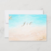 Coastal Beach Wedding RSVP Card Starfish Kaartje (Achterkant)