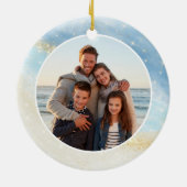 Coastal Beach Zee Schildpad Vrolijk Kerstfeest Fot Keramisch Ornament (Achterkant)