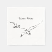 Coastal Beach Zomer Vakantie Trouwen Verloving Servet (Voorkant)