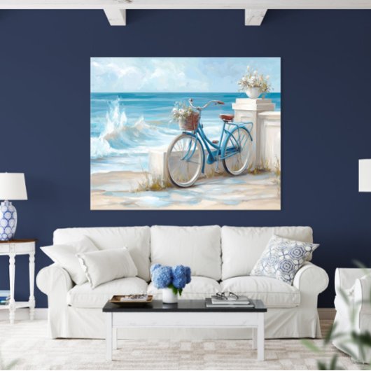 Coastal Bicycle Seaside Wall Art Print | Poster