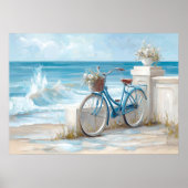 Coastal Bicycle Seaside Wall Art Print | Poster (Voorkant)