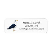 Coastal Bird Seagull Gepersonaliseerd adres Etiket (Voorkant)