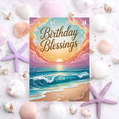 Coastal Birthday Blessings Kaart