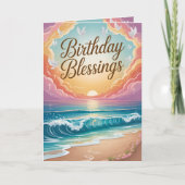 Coastal Birthday Blessings Kaart (Voorkant)
