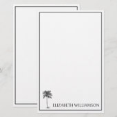 Coastal Black Palmetto Palm Tree Personalized Briefpapier (Voorkant / Achterkant)