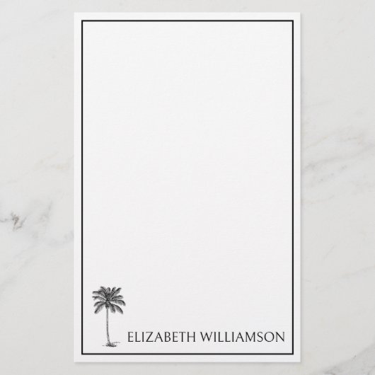 Coastal Black Palmetto Palm Tree Personalized Briefpapier (Voorkant)