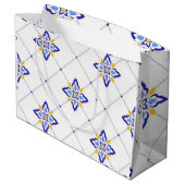 Coastal Blossom Minimal Blue Modern Mediterranean Groot Cadeauzakje (Achterkant Gekanteld)