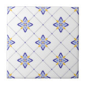 Coastal Blossom Minimal Blue Modern Mediterranean Tegeltje (Voorkant)