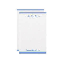 Coastal Blue and Scallop Seashells Personalized Briefpapier