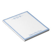 Coastal Blue and Scallop Seashells Personalized Notitieblok (Schuin)