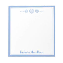 Coastal Blue and Scallop Seashells Personalized