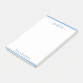 Coastal Blue and Scallop Seashells Personalized Post-it® Notes (Schuin)