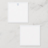 Coastal Blue and White Crab Monogram Informatiekaartje (Voorkant / Achterkant)