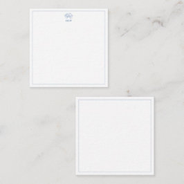 Coastal Blue and White Crab Monogram Informatiekaartje