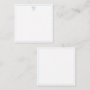 Coastal Blue and White Crab Monogram Informatiekaartje