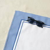 Coastal Blue and White Crab Monogram Strandlaken (In situ)