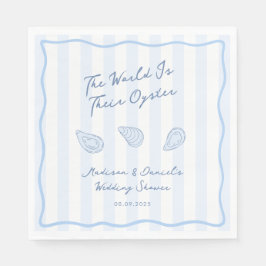 Coastal Blue And White Oyster Roast Wedding Shower Servet