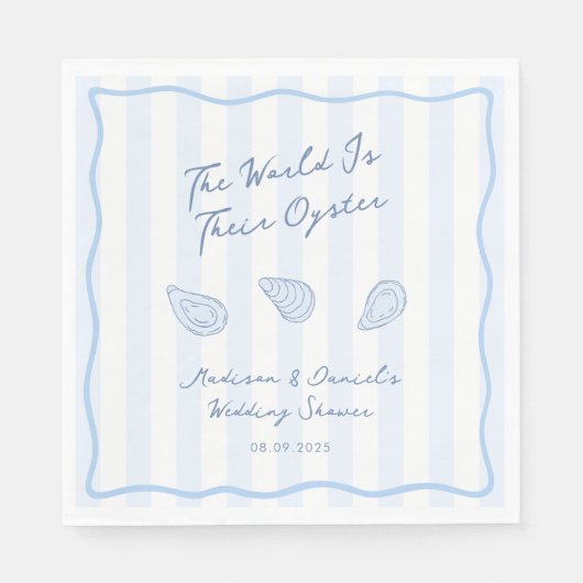 Coastal Blue And White Oyster Roast Wedding Shower Servet (Voorkant)
