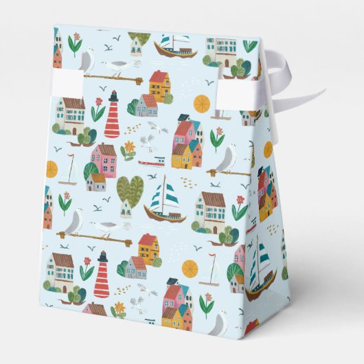 Coastal Blue Baby shower Bedankt Bedankdoosjes (Achterkant)