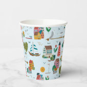 Coastal Blue Baby shower Party Papieren Bekers (Links)