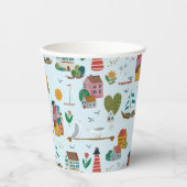 Coastal Blue Baby shower Party Papieren Bekers (Voorkant)