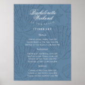 Coastal Blue Bachelorette Itinerary Poster (Voorkant)