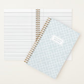 Coastal Blue Bamboo Trellis Personalized Notitieboek (Binnen)