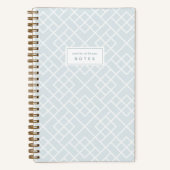 Coastal Blue Bamboo Trellis Personalized Notitieboek (Voorkant)
