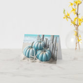 Coastal Blue Beach Pumpkins Note Kaart (Gele Bloem)