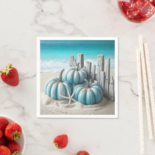 Coastal Blue Beach Pumpkins Servet (Insitu)