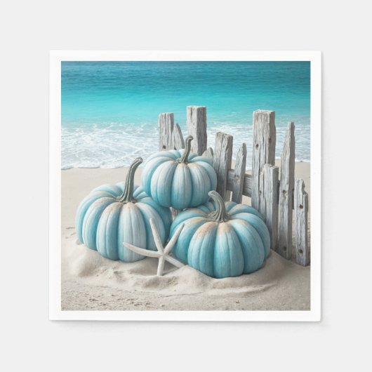 Coastal Blue Beach Pumpkins Servet (Voorkant)