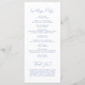 Coastal Blue Beach Shell Monogram Wedding Programmakaart (Achterkant)