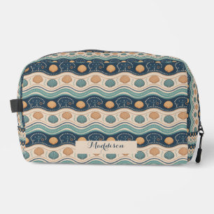 Coastal Blue Beige Seashell Make-up Bag/Naaizak Toilettasje