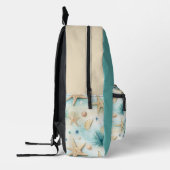 Coastal Blue & Beige Zeesterren gepersonaliseerd Bedrukte Rugzak (Links)
